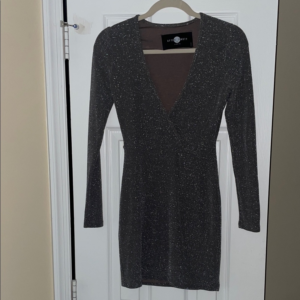 Nasty Gal Sparkly Long Sleeve Dress